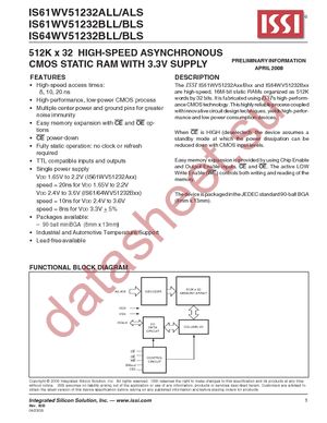 IS61WV51232BLL-10BLI-TR datasheet  